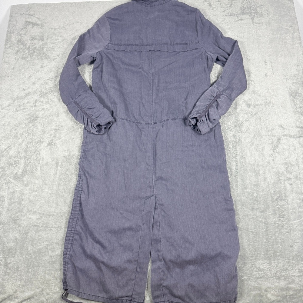 Free People Womens Small Longline Duster Jacket Purple Herringbone Utility Boho - Picture 4 of 8